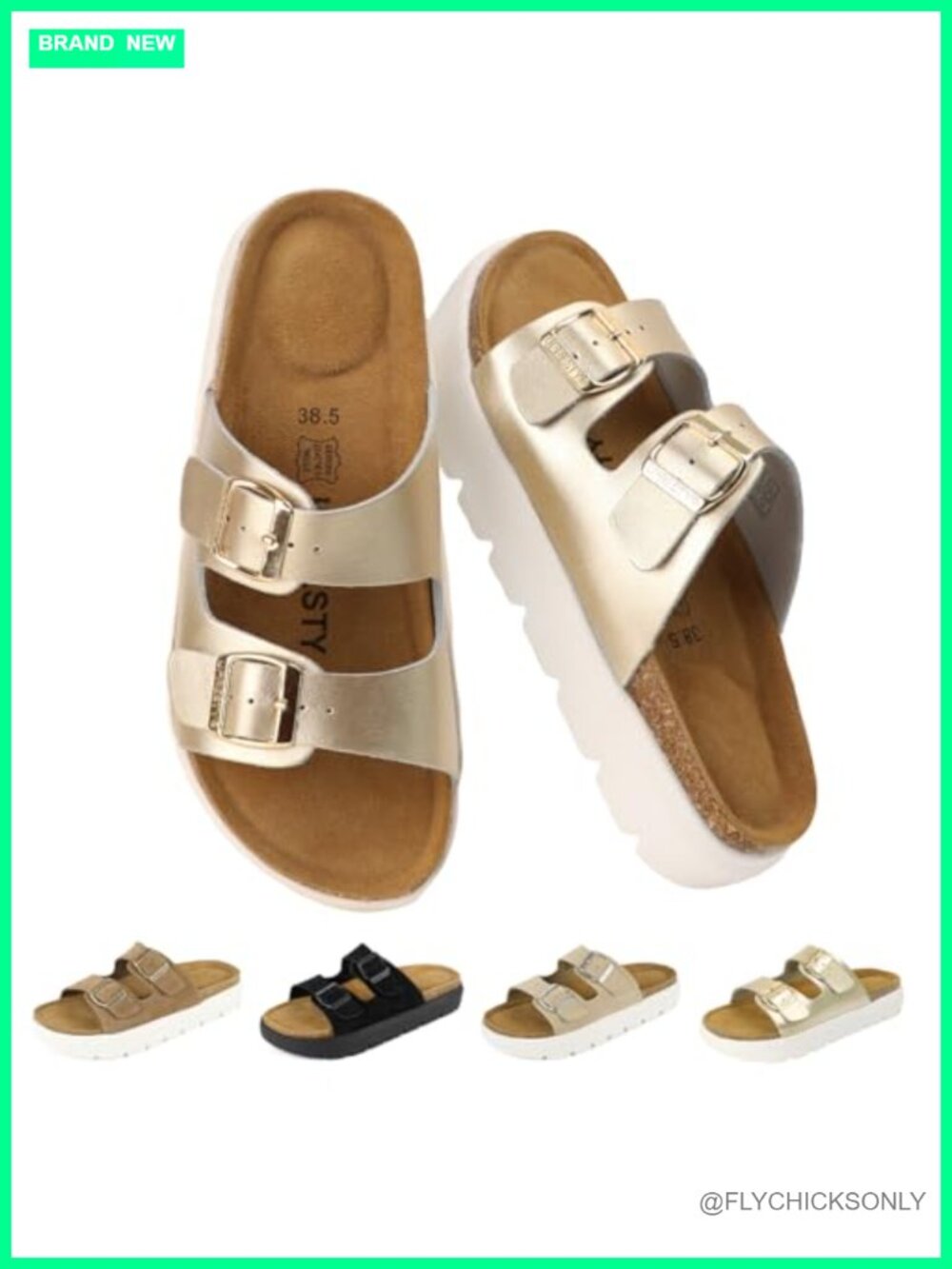 Genuine Suede Platform Clogs for Women Cork Footbed Slides Sandals
